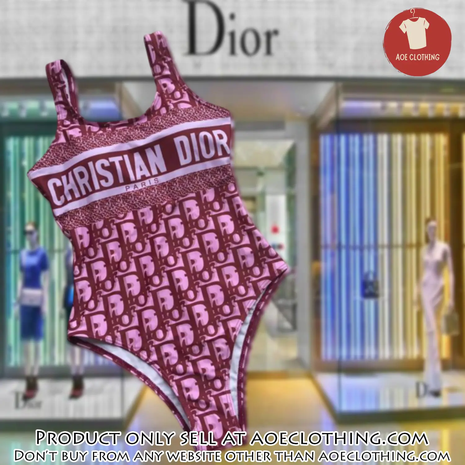 Christian dior swimwear beachwear one piece swimsuit osw1048 aoe2546910